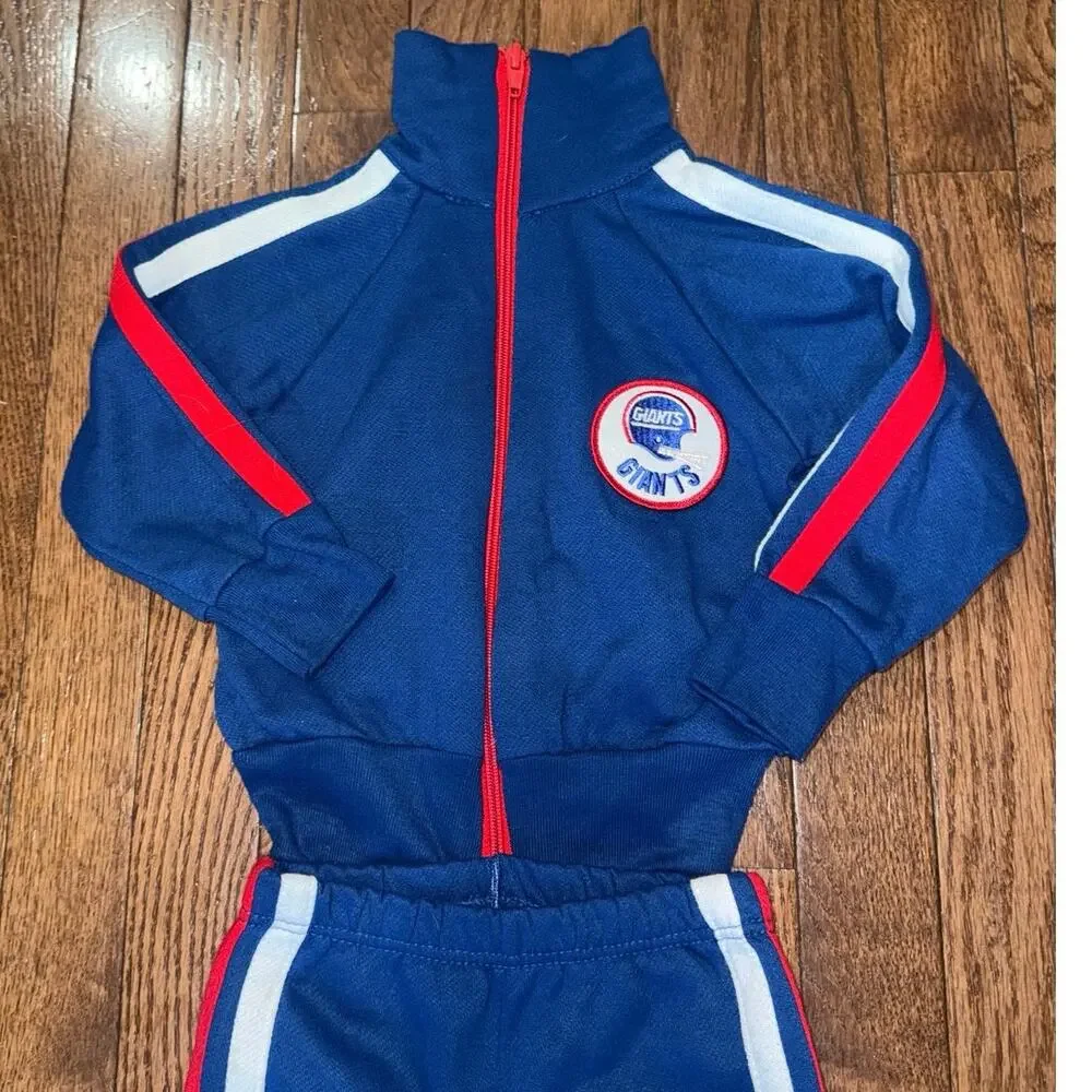 Vintage late 80s early 90s NFL New York Giants toddler tracksuit set.